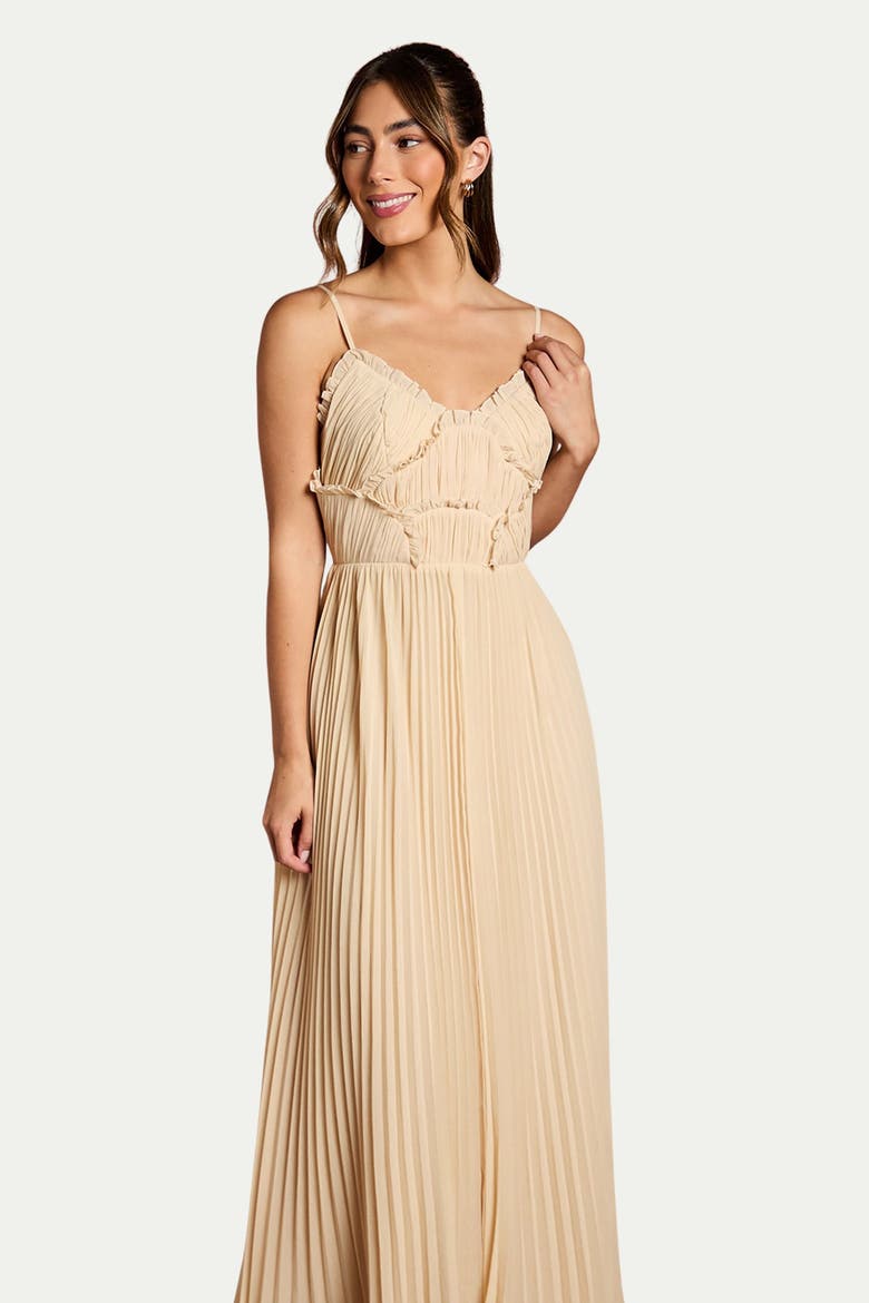 Bridesmaid Dress With Ruffle Detail, Alternate, color, Ivory