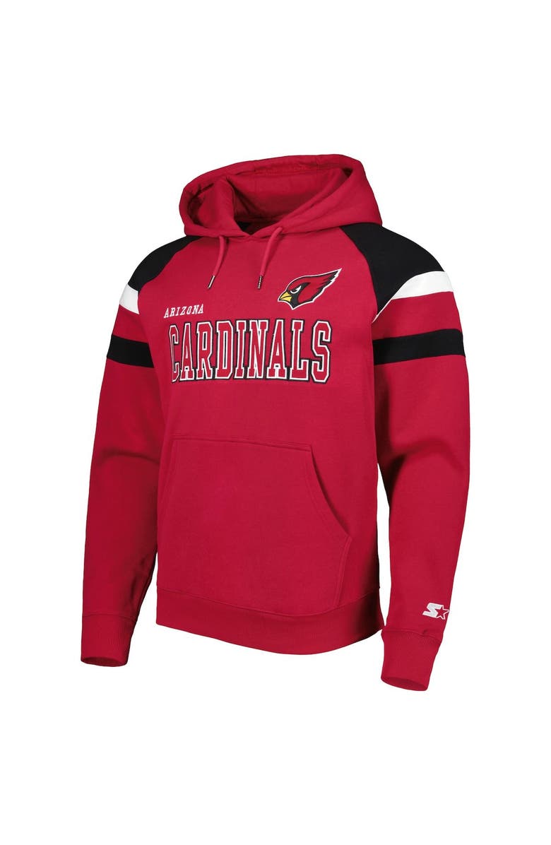 STARTER Men's Starter Cardinal Arizona Cardinals Draft Fleece Raglan Pullover Hoodie, Alternate, color, Cardinal