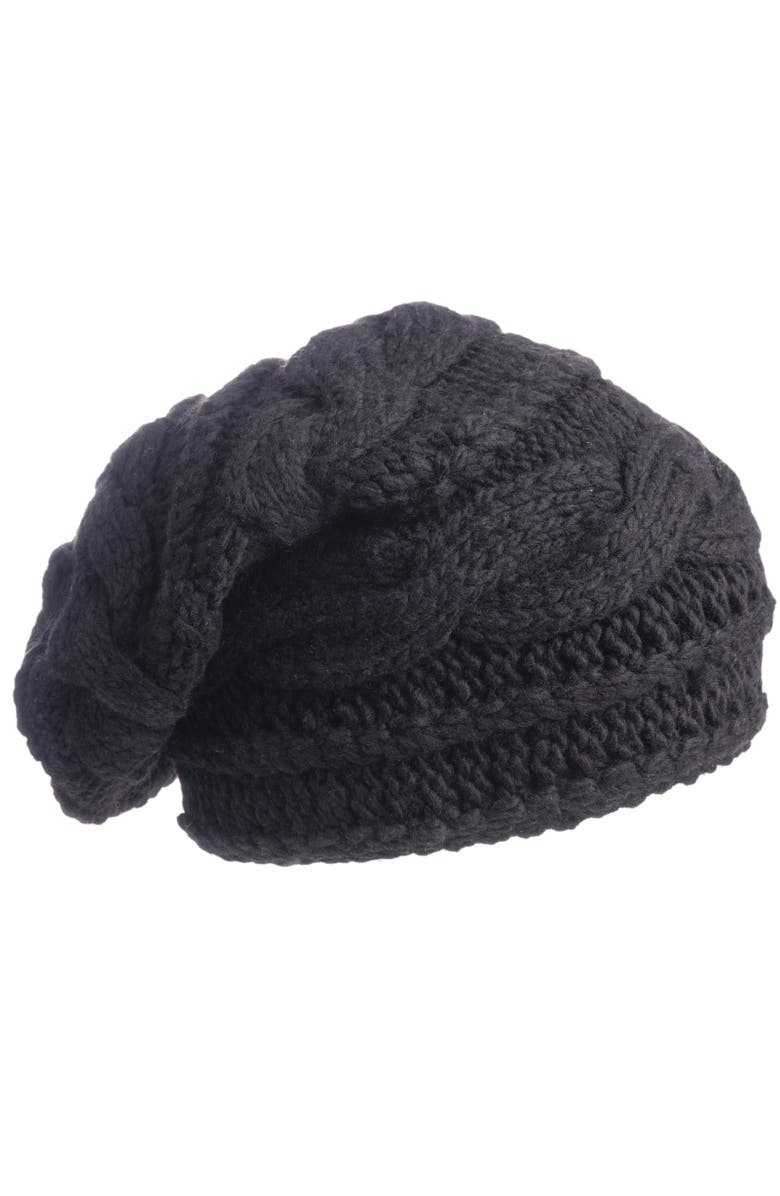 Nirvanna Designs Triple Braid Cable Slouch, Main, color, Black