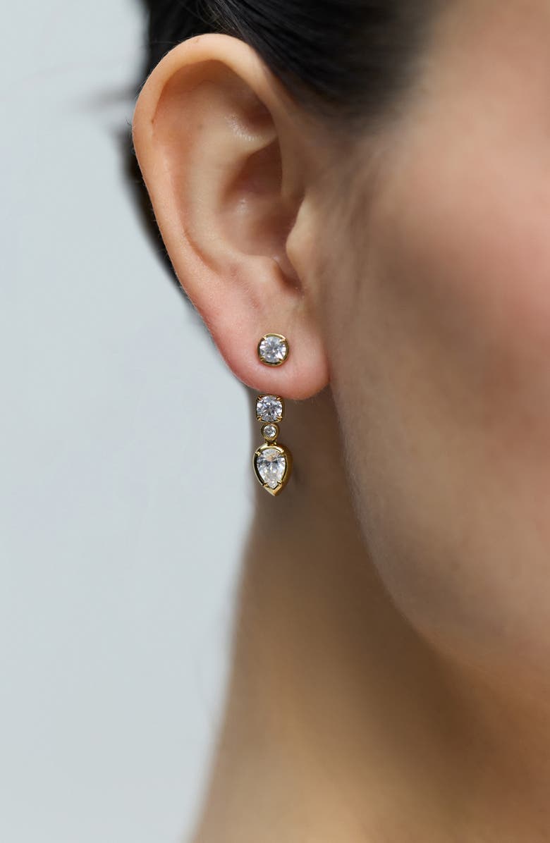 Nadri Delancey Front/Back Earrings, Alternate, color, Gold