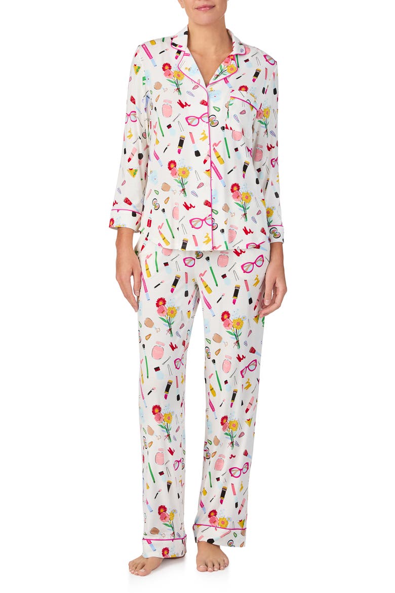 print pajamas, Main, color, WHITE MULTI