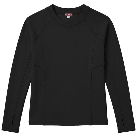 Fine Rib Shaped Seam Thumbhole Top (Big Kid)