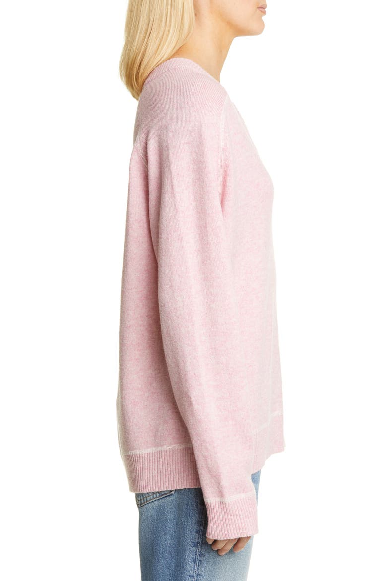 Relaxed V-Neck Sweater, Alternate, color, CANDY PINK
