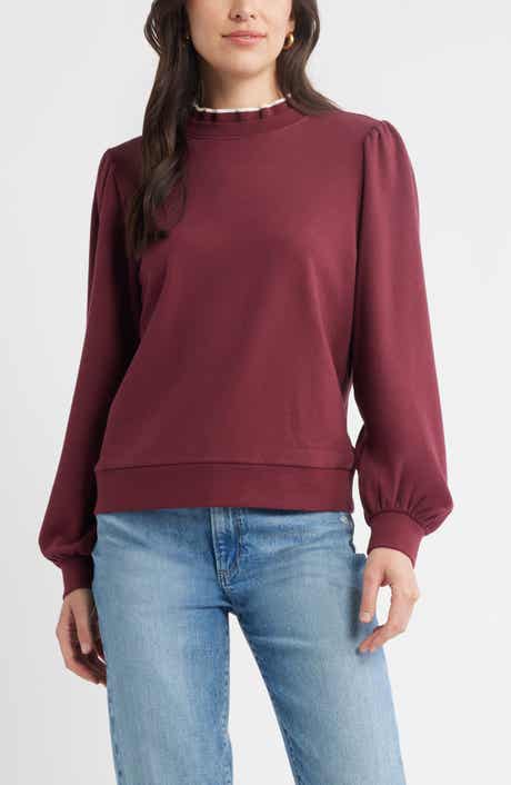 Caslon® Ruffle Crewneck Sweatshirt