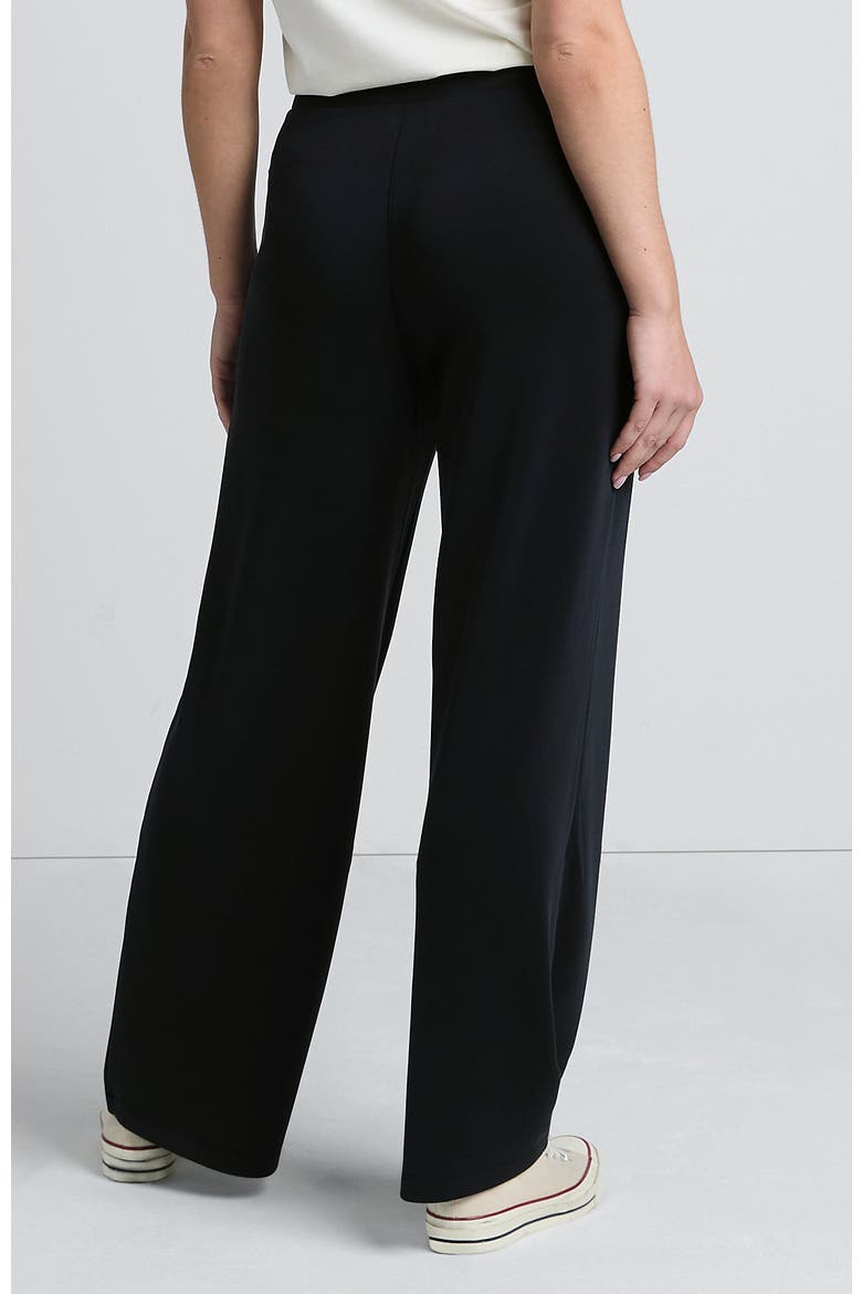 Cupro Knit Mid Rise Wide Leg Pants, Alternate, color, Black