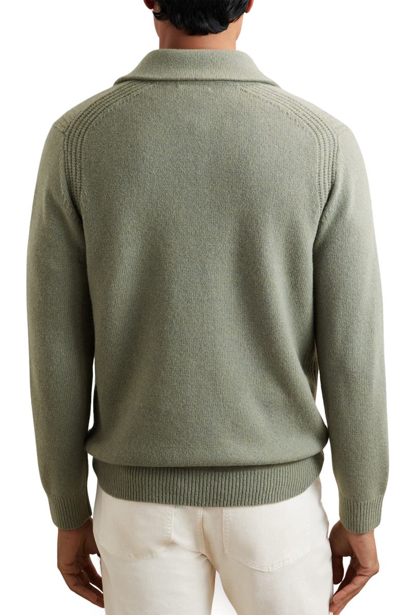 Reiss Deansgate Wool & Cashmere Polo Sweater, Alternate, color, Sage Green