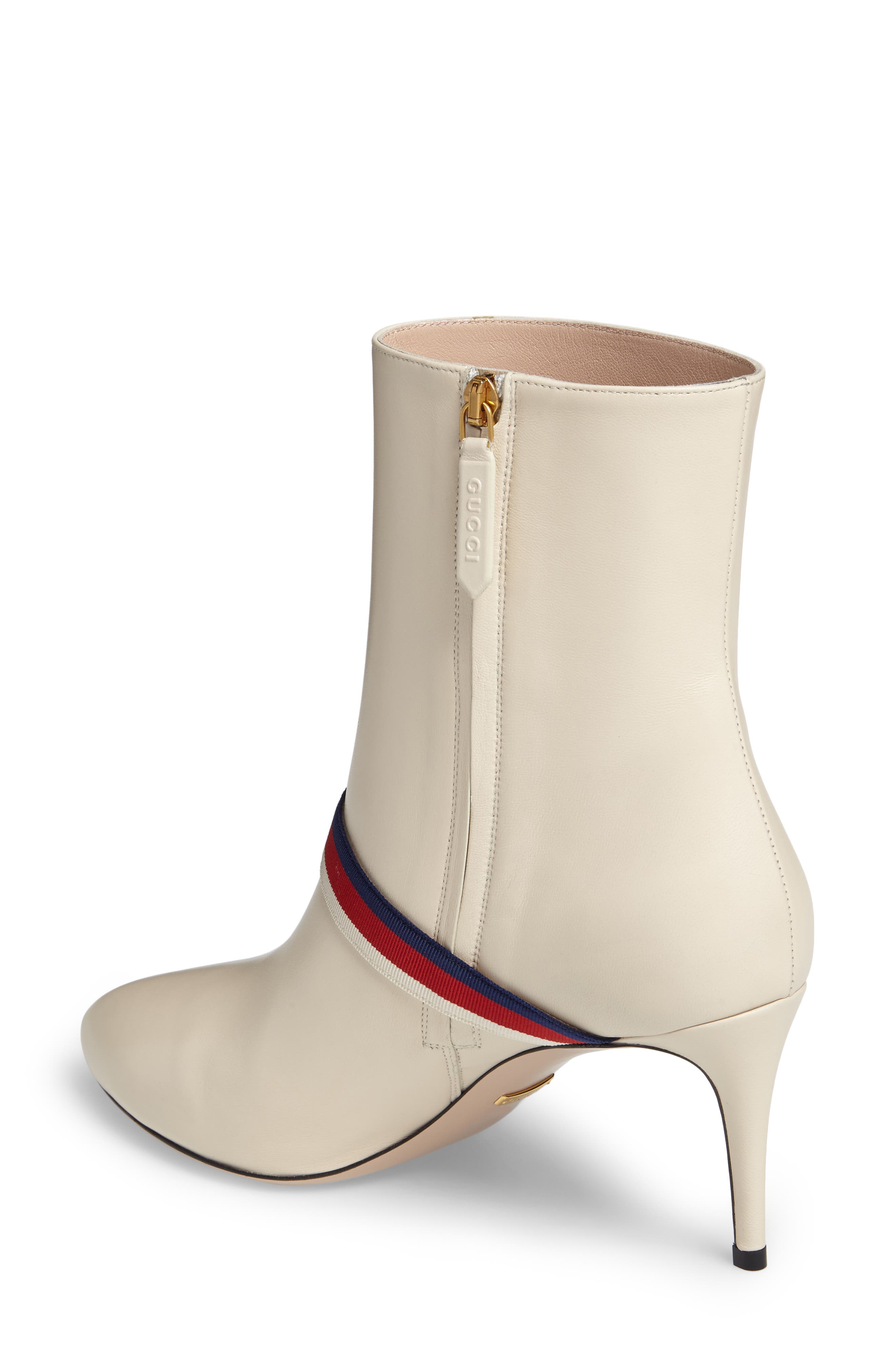 Sylvie Strap Ankle Boot, Alternate, color, WHITE LEATHER
