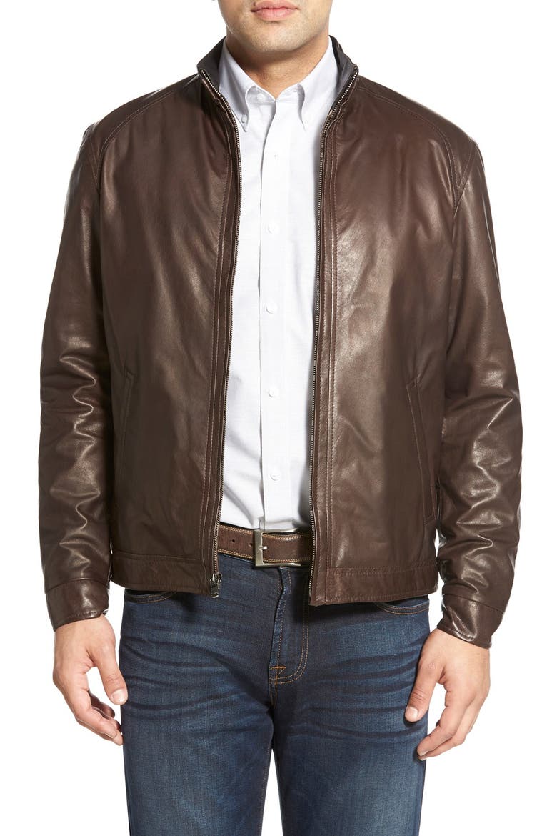 Lambskin Leather Jacket, Main, color, COFFEE