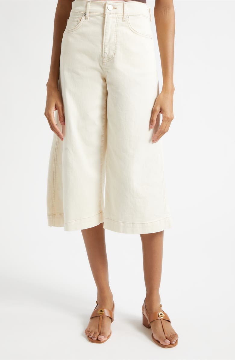 Veronica Beard Marlowe High Waist Culotte Jeans, Main, color, Ecru