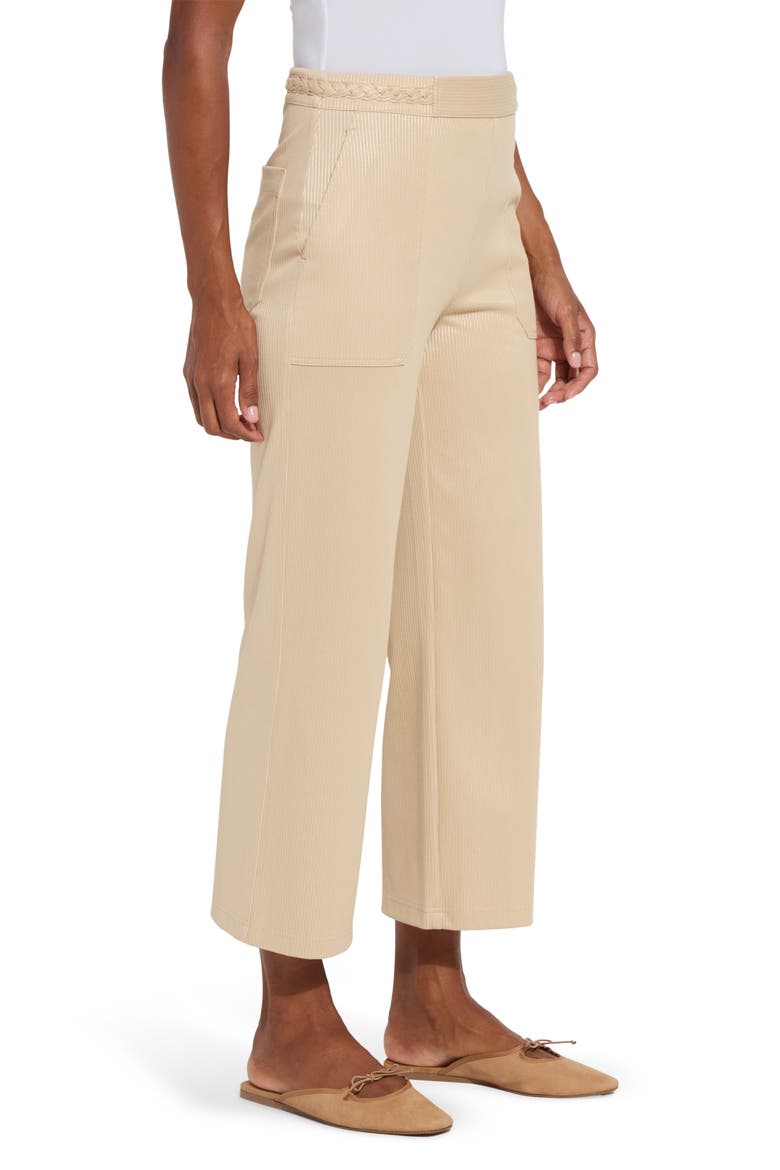 Hayes Braided Crop Wide Leg Pants, Alternate, color, RAFFIA SHEEN LINE