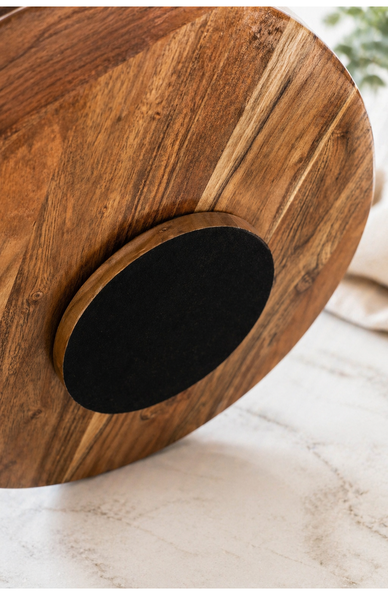 Jeanne Fitz Wood + White Collection Mango Wood Compartment Lazy Susan, Alternate, color, White, Brown
