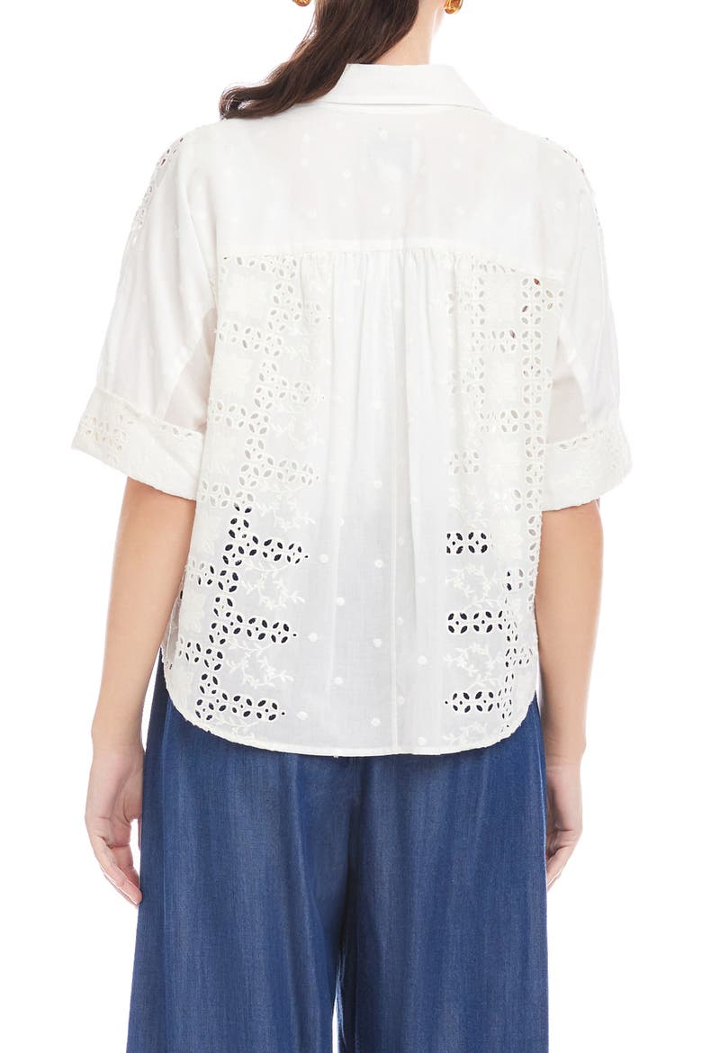 Alisa Eyelet Shirt, Alternate, color, WHITE