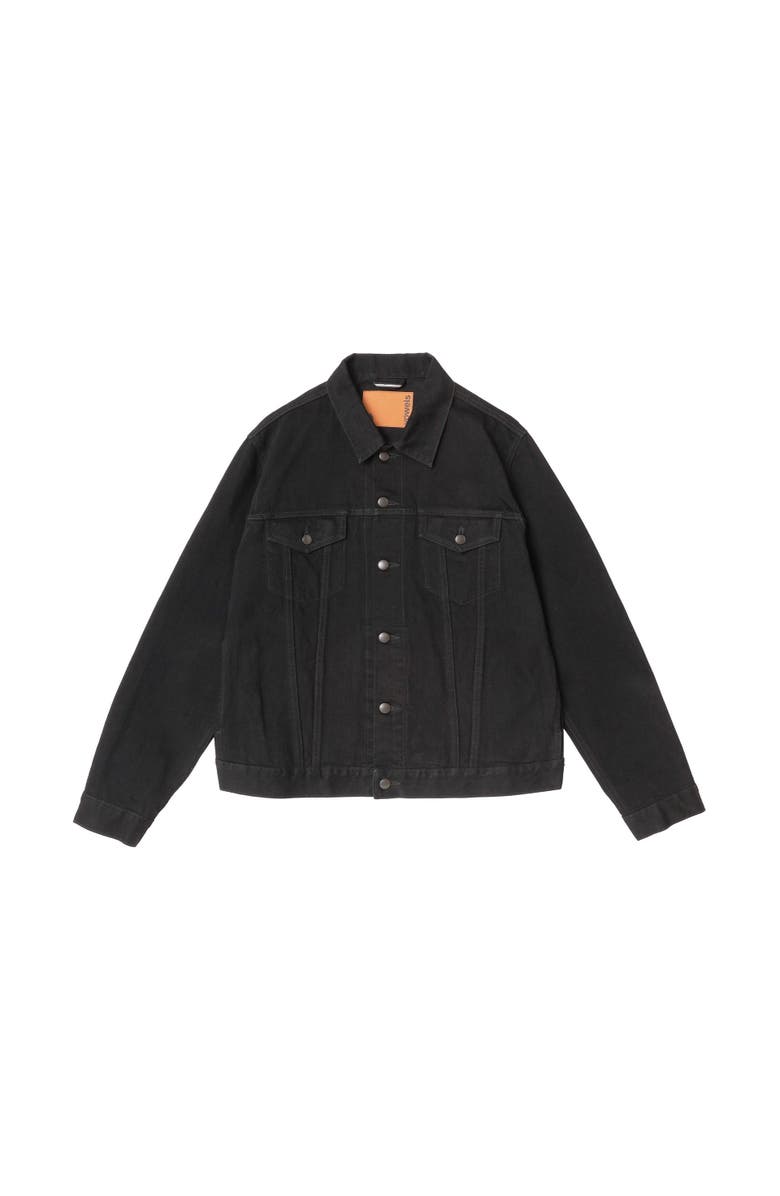 vowels Classic Trucker Jacket, Main, color, Black