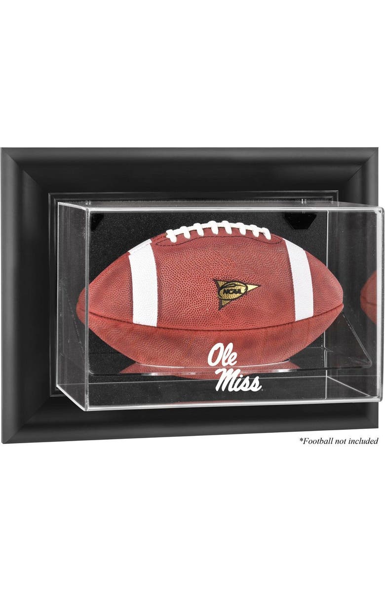 FANATICS AUTHENTIC Ole Miss Rebels Black Framed Logo Wall-Mountable Football Display Case, Main, color,