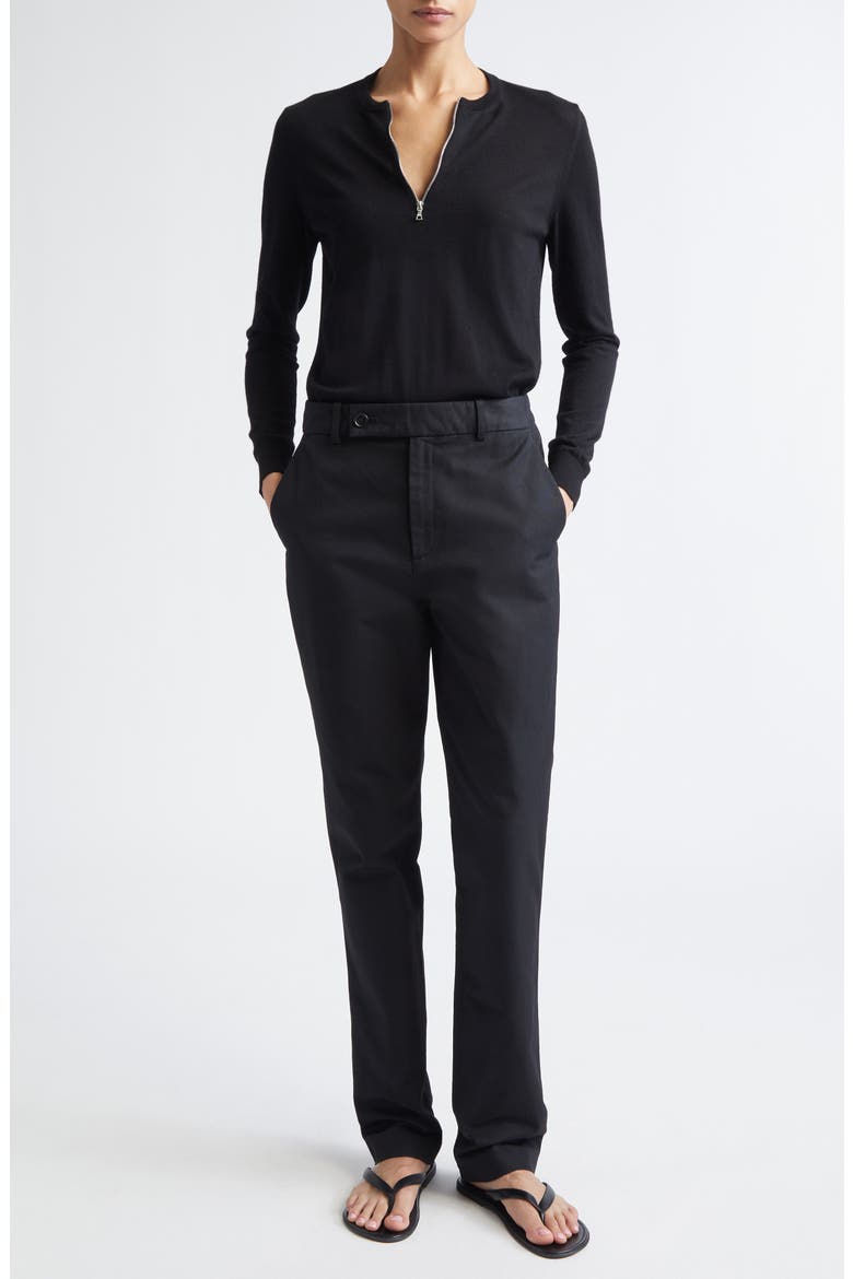Mallory Half Zip Sweater, Alternate, color, BLACK