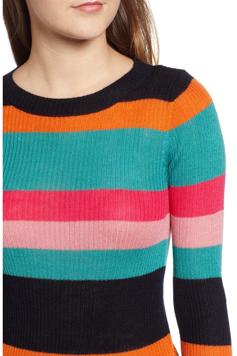 Rainbow Skivvy Stripe Sweater, Alternate, color, MULTI