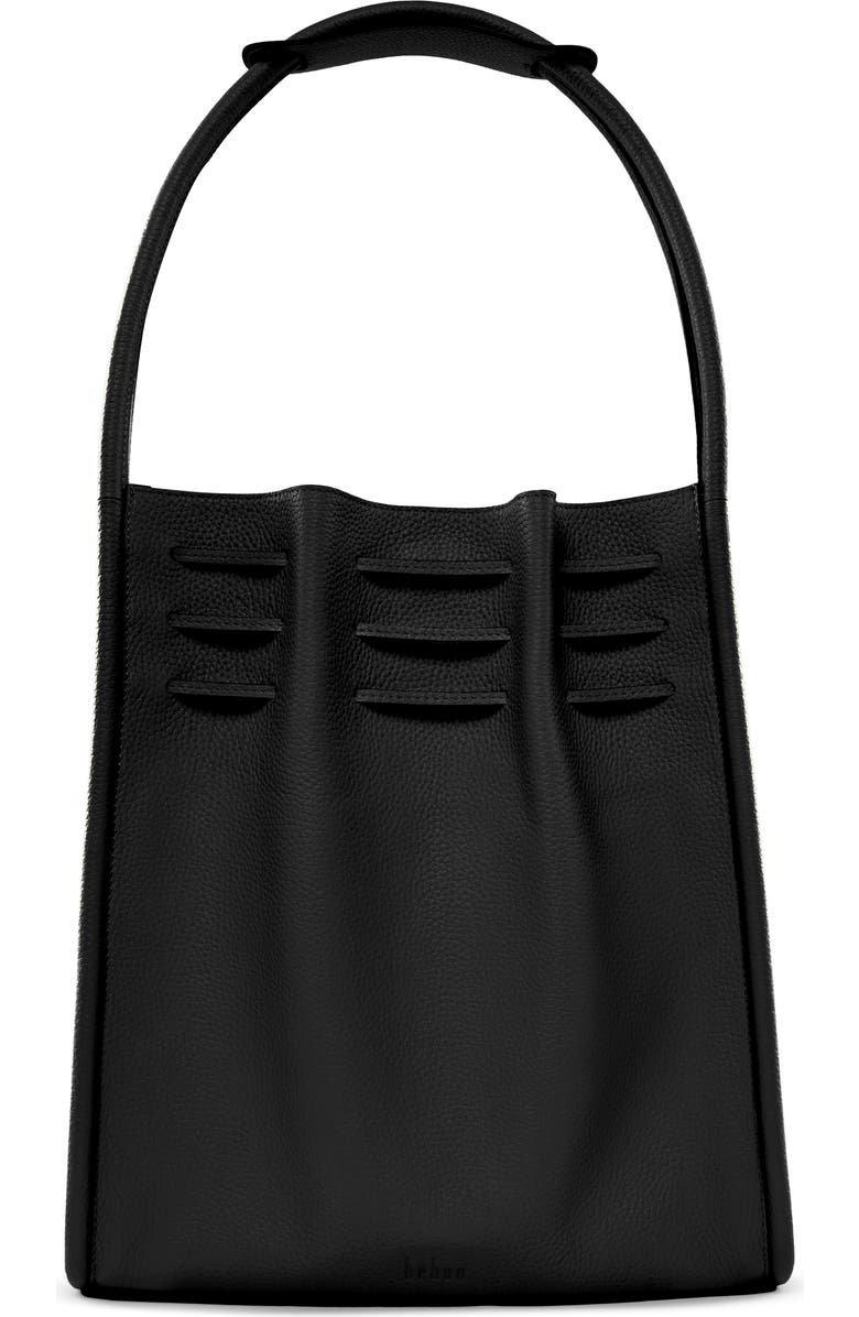 behno Tina Large Ruched Hobo Bag, Main, color, Black