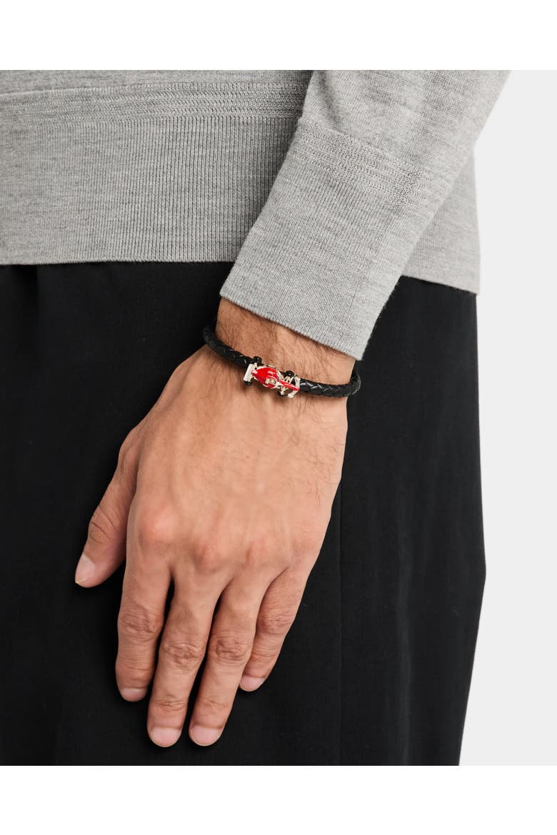 Braided Sterling Silver Cuff Bracelet, Alternate, color, BLACK