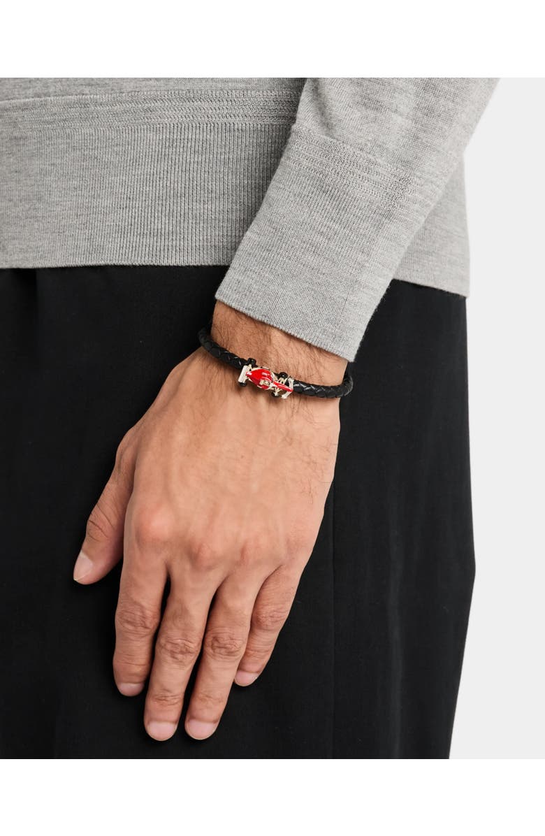 Jan Leslie Braided Sterling Silver Cuff Bracelet, Alternate, color, Black