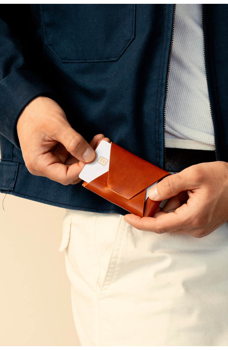 Bluebonnet The Companion Origami Pocket Wallet, Alternate, color, English Tan