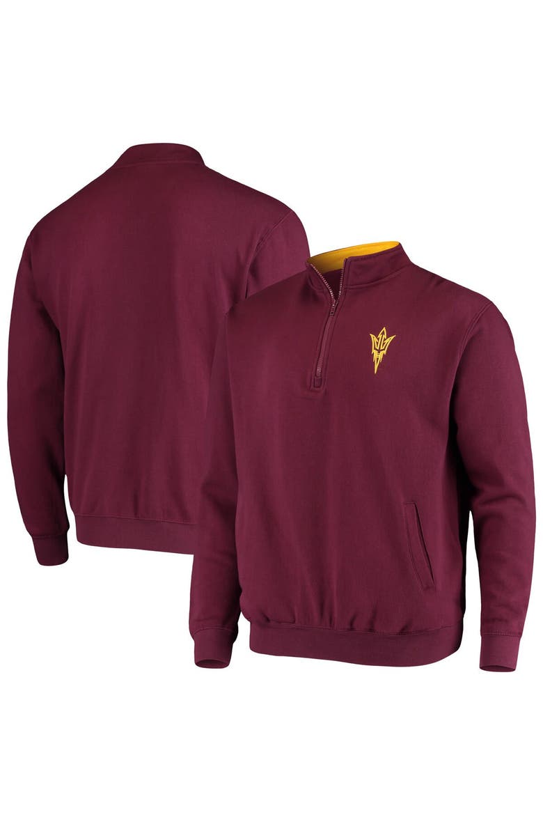Men's Colosseum Maroon Arizona State Sun Devils Tortugas Logo Quarter-Zip Jacket, Main, color, Maroon