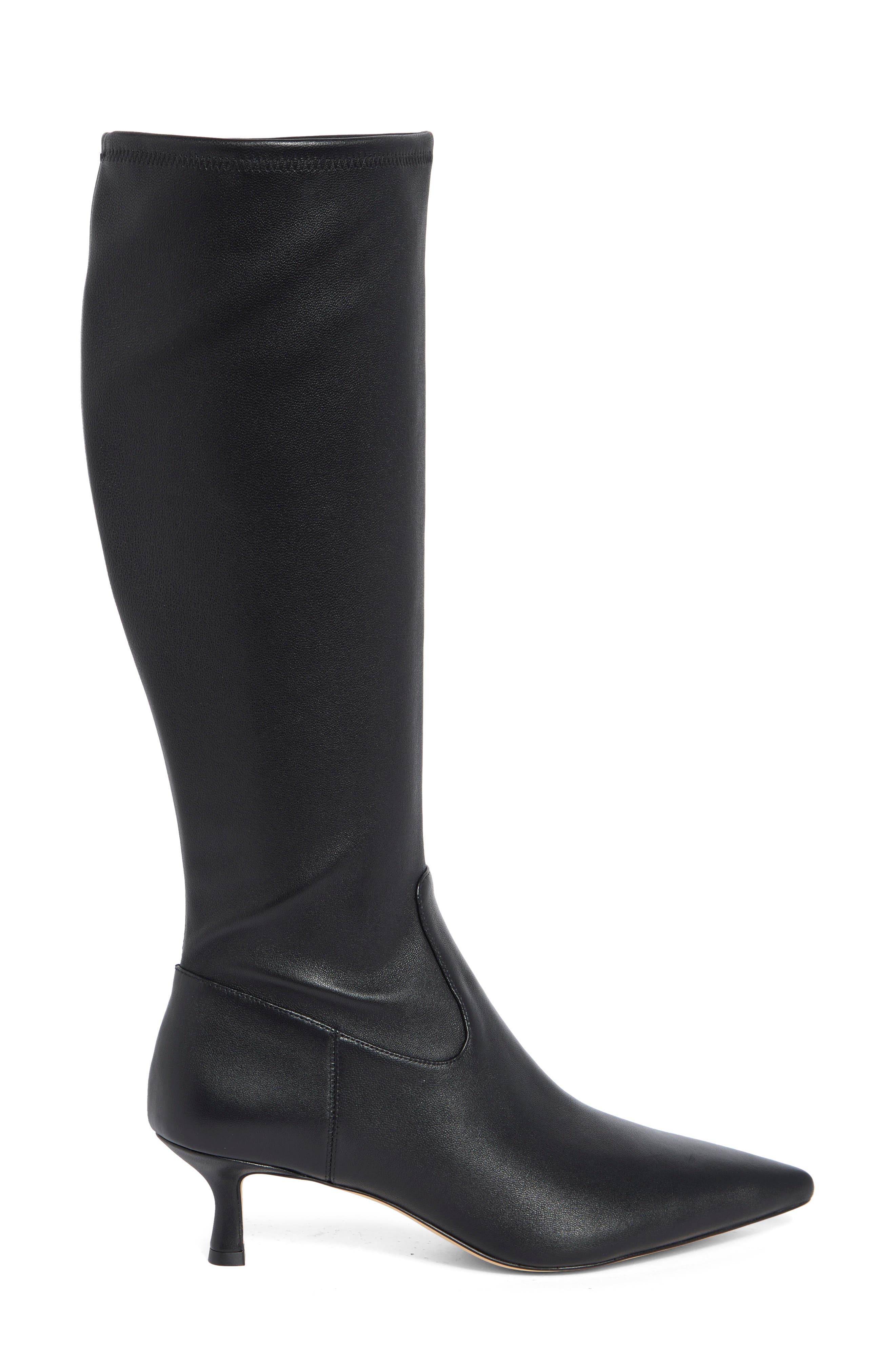 Isla Zip Knee High Boot, Alternate, color, BLACK STRETCH NAPPA