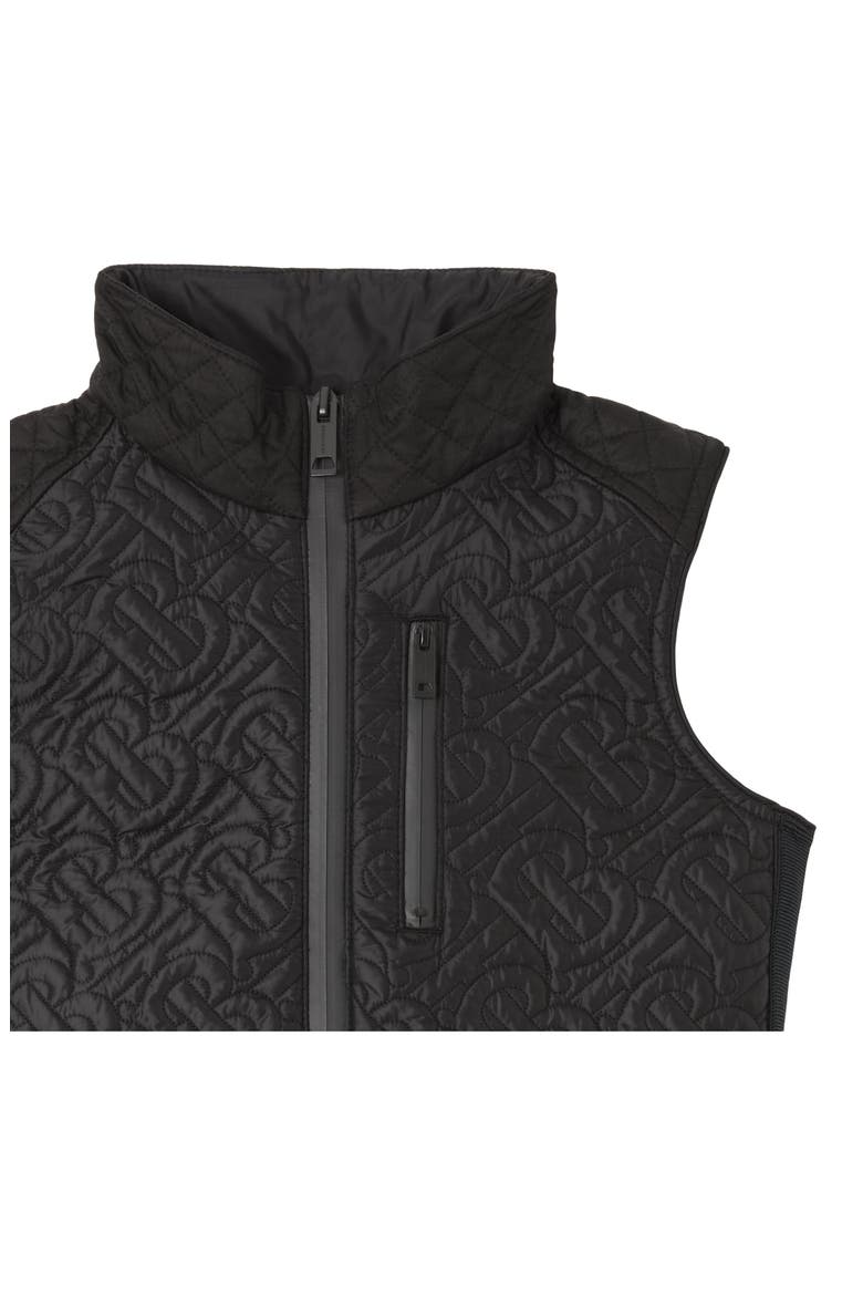 Kids' Giaden TB Monogram Quilted Vest, Alternate, color, BLACK