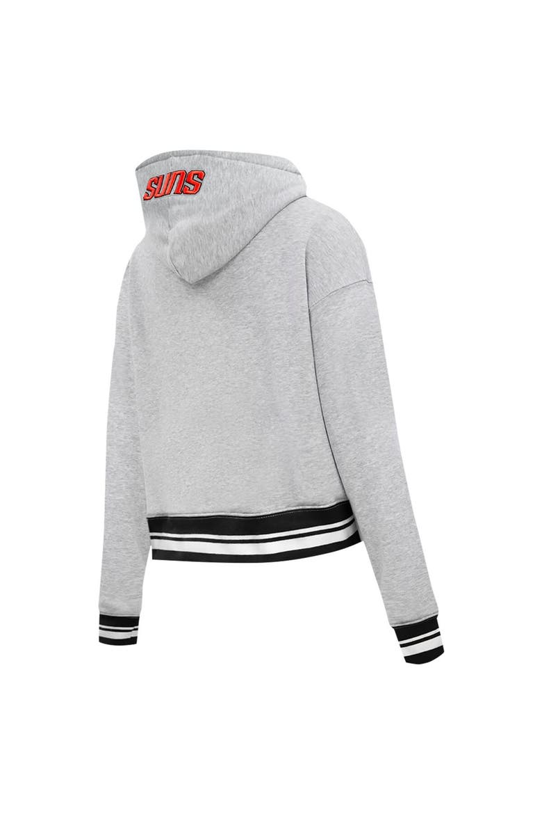 Women's Pro Standard Heather Gray Phoenix Suns Script Tail Cropped Pullover Hoodie, Alternate, color, Heather Gray
