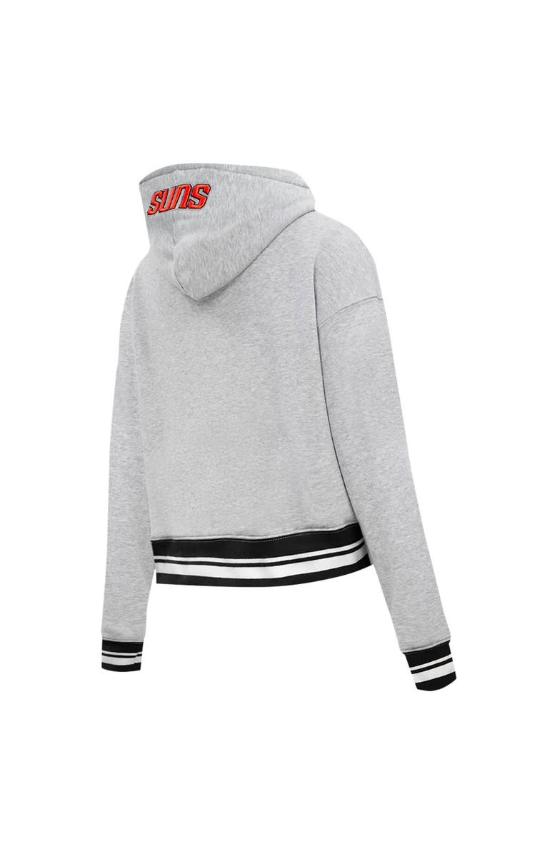 PRO STANDARD Women's Pro Standard Heather Gray Phoenix Suns Script Tail Cropped Pullover Hoodie, Alternate, color, Heather Gray
