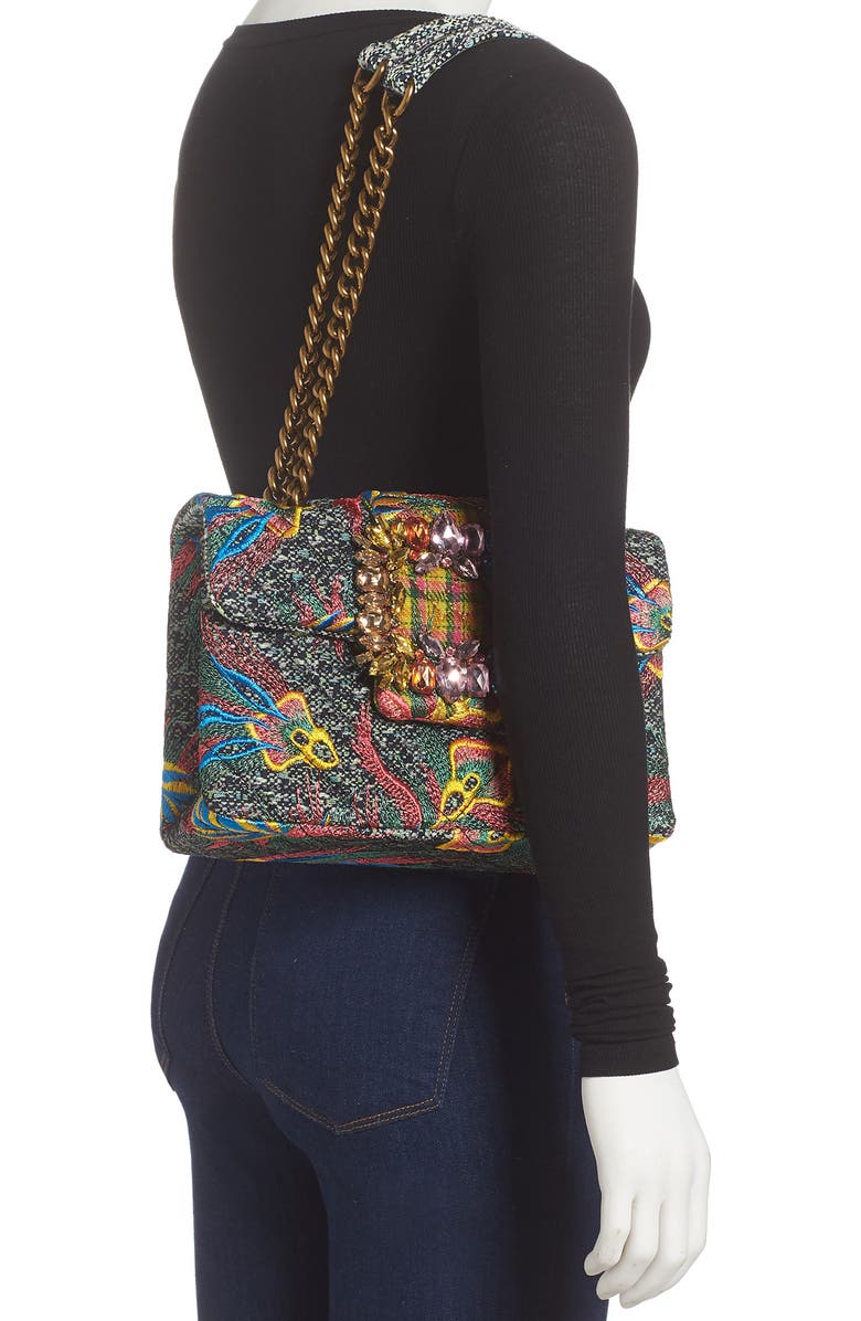 Kurt Geiger London Mayfair Embroidered Tweed Crossbody Bag, Alternate, color,