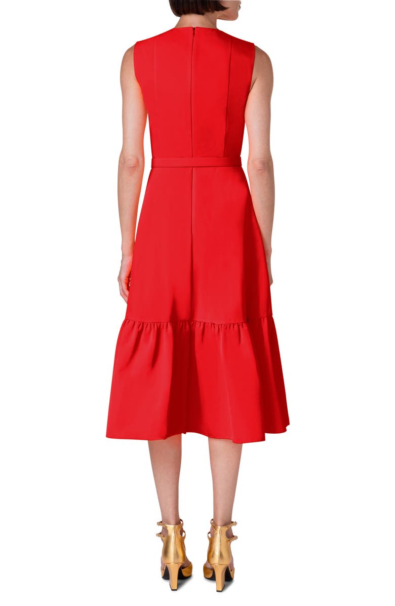 Akris punto Sleeveless Taffeta Midi Dress, Alternate, color,
