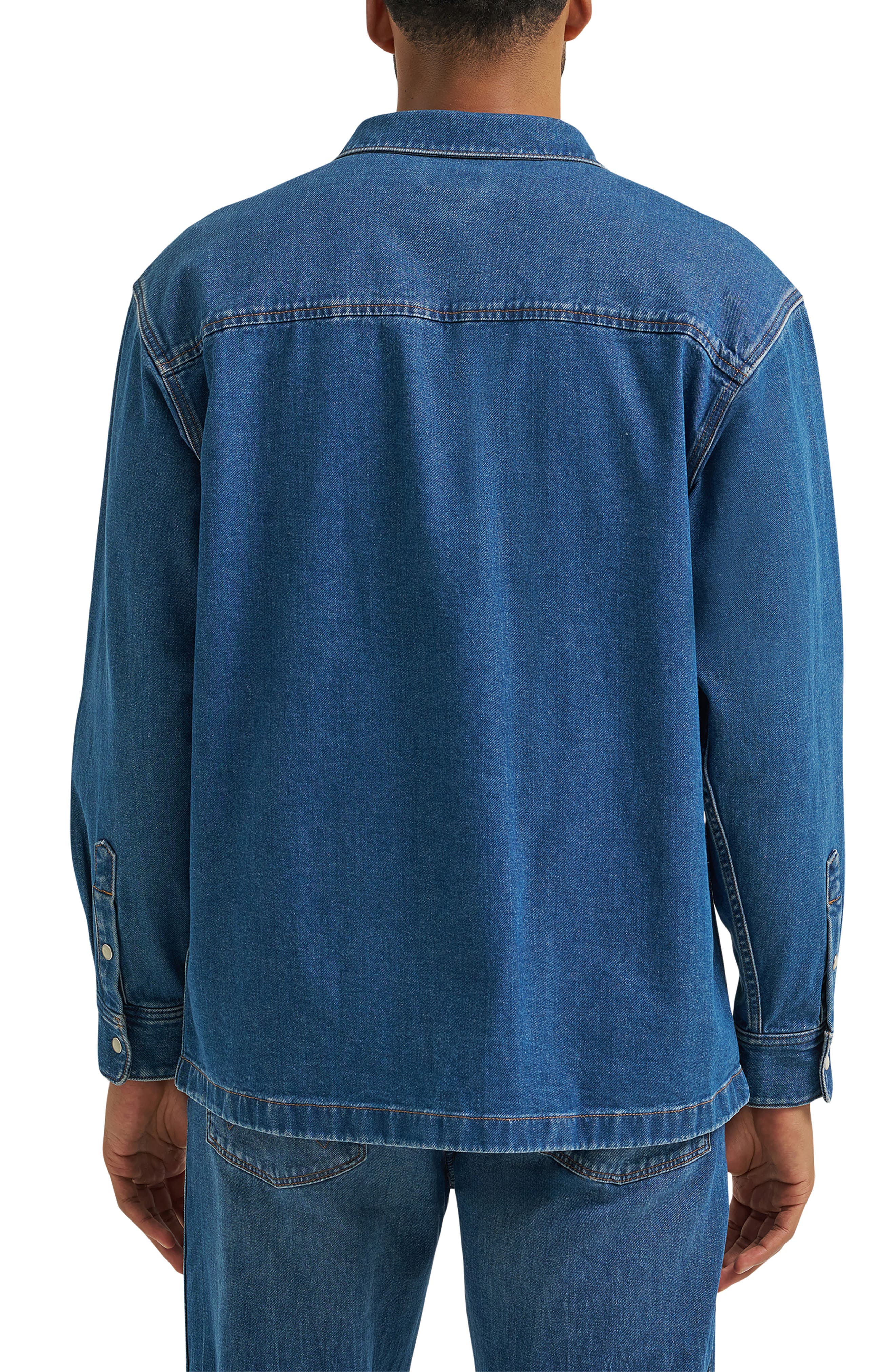 Cotton Denim Snap-Up Overshirt - image 2