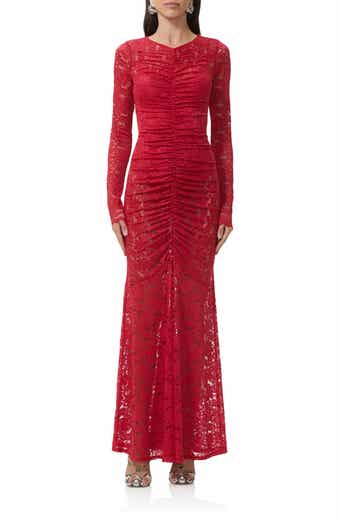 AFRM Jenima Long Sleeve Lace Mermaid Gown