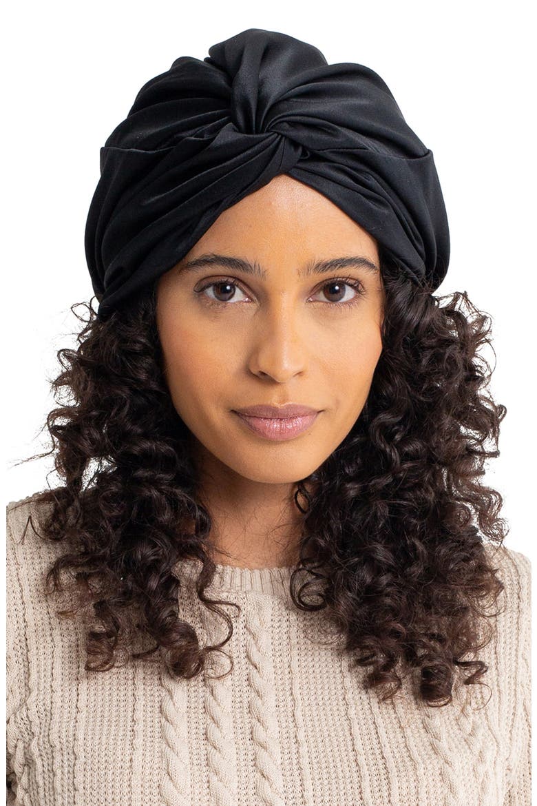 Silk Head Wrap, Main, color, BLACK