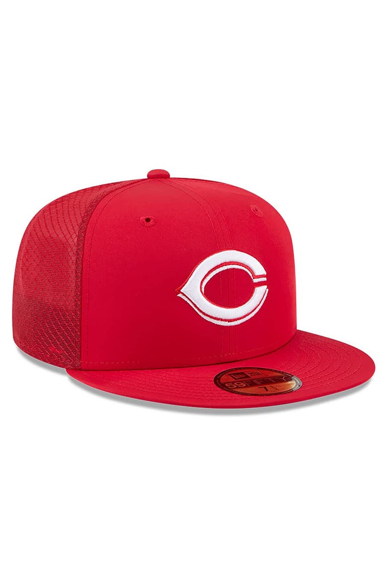 Men's New Era Red Cincinnati Reds 2026 Batting Practice 59FIFTY Fitted Hat, Alternate, color, Red