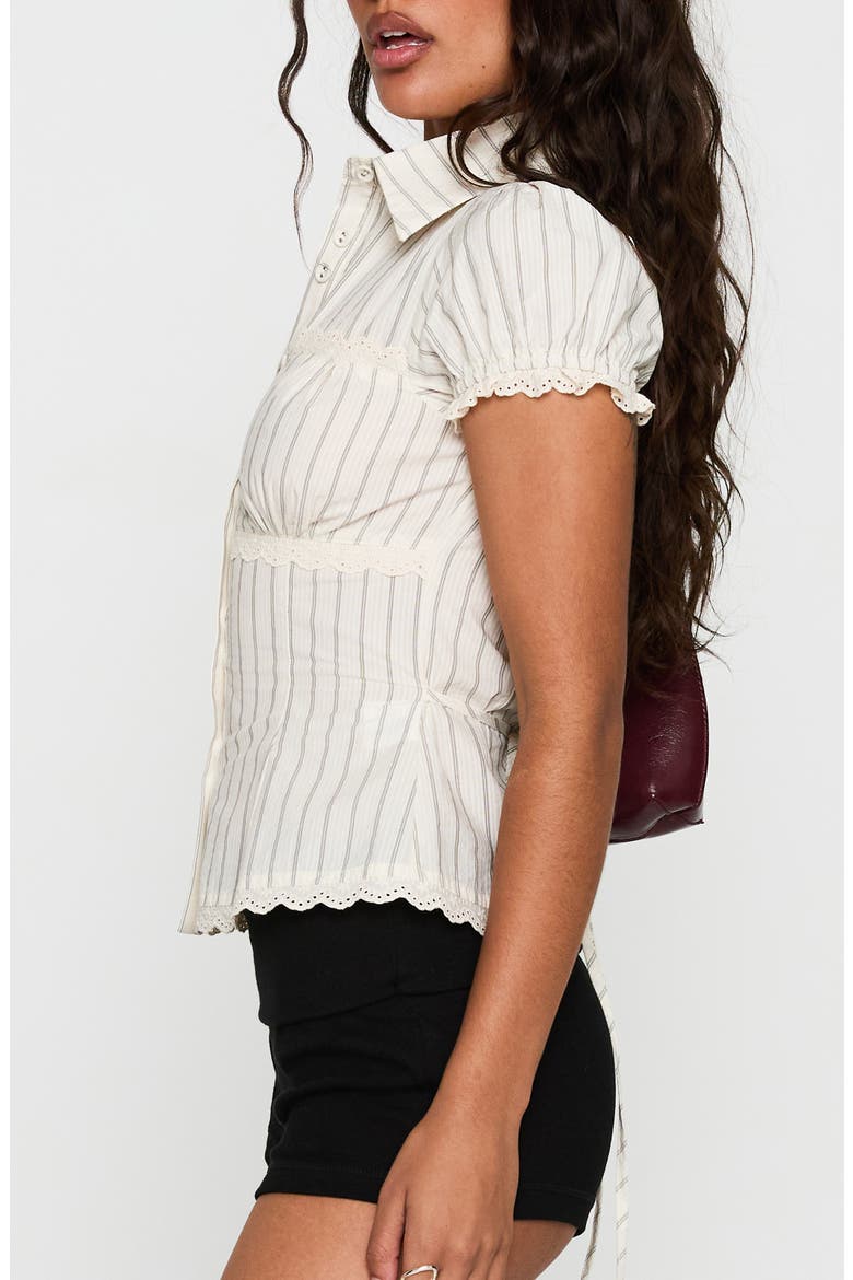 Deserve You Puff Sleeve Shirt, Alternate, color, CREAM STRIPE