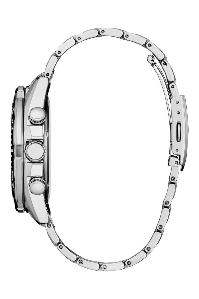 Endeavor Eco-Drive Chronograph Bracelet Watch, 43mm, Alternate, color, BLACK/ SILVER-TONE