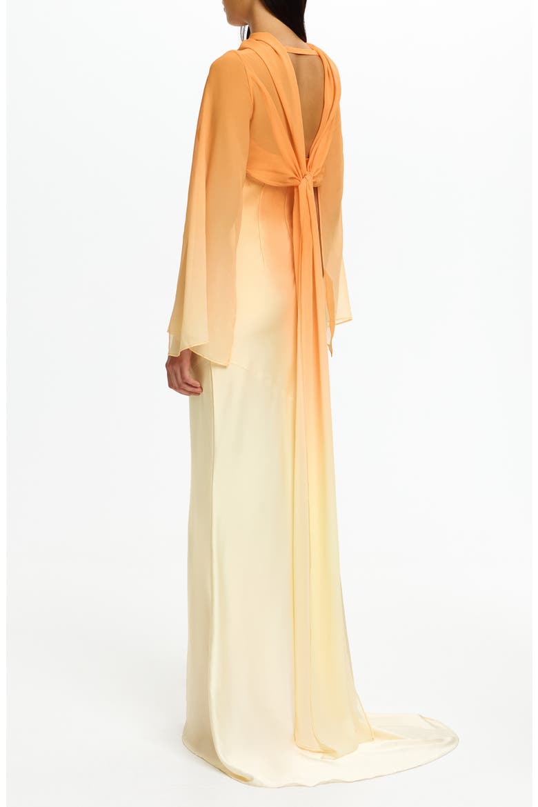 Devlyn Ombré Long Sleeve Gown, Alternate, color, SOLAR FLARE