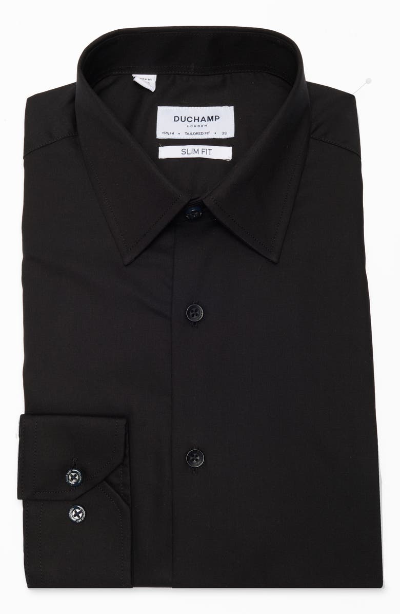 Duchamp Solid Slim Fit Dress Shirt, Alternate, color, Black