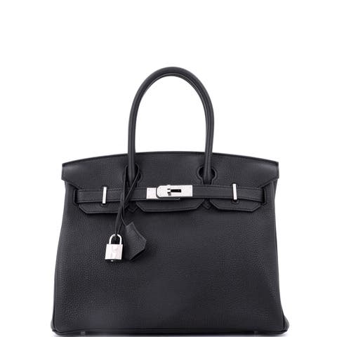 Birkin Handbag Black Togo with Palladium Hardware 30