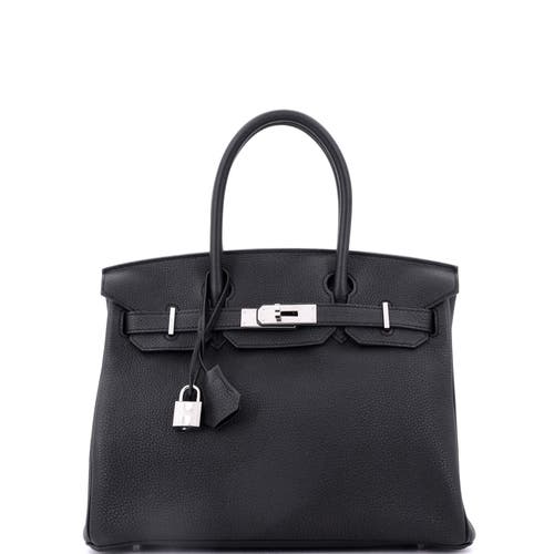 Pre-owned Hermes Hermes Birkin Handbag Black Togo With Palladium Hardware 30 In Black