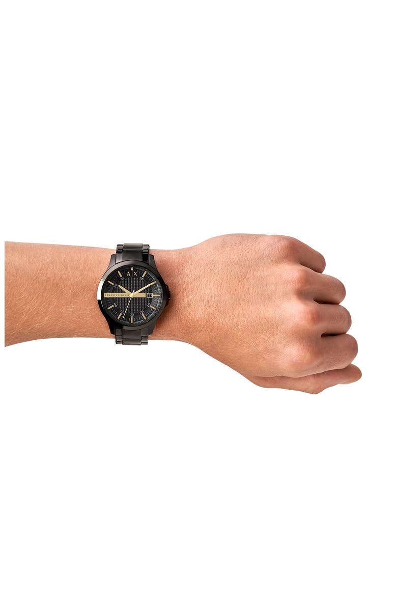 Bracelet Watch, 46mm, Alternate, color, BLACK