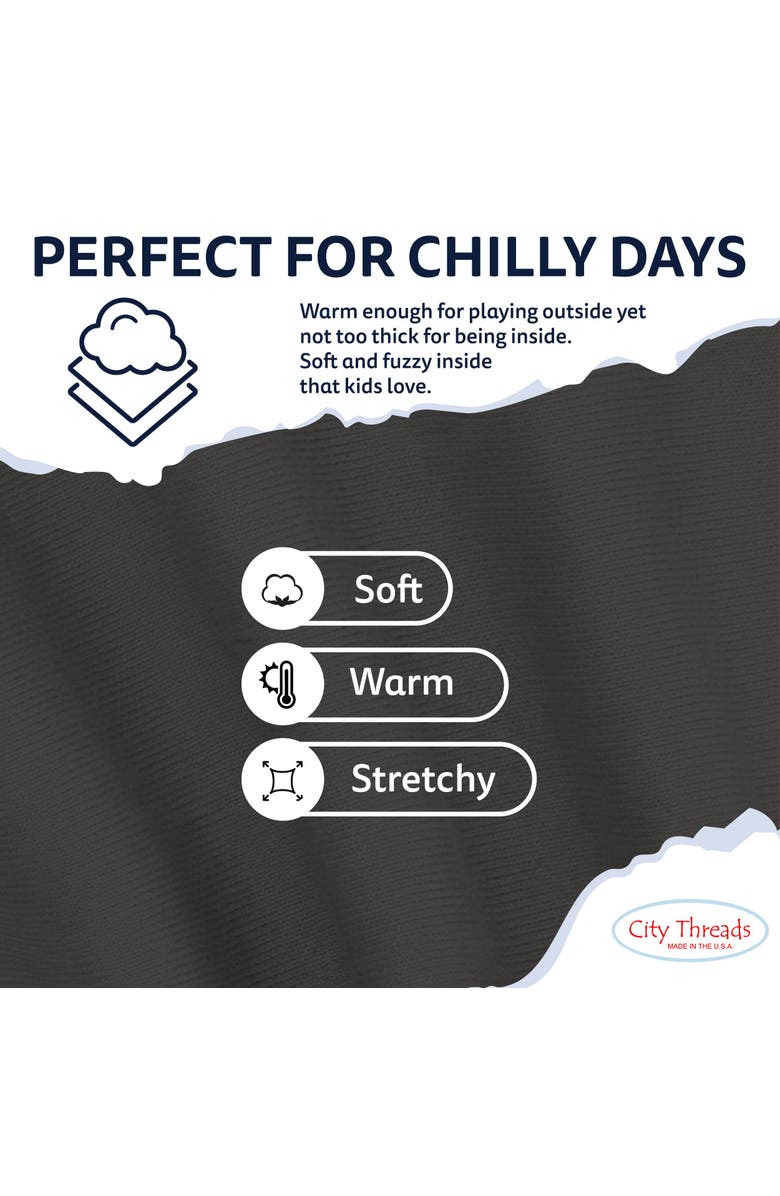 CITY THREADS Baby Girls Soft Fleece Stretch Leggings, Alternate, color, Charcoal