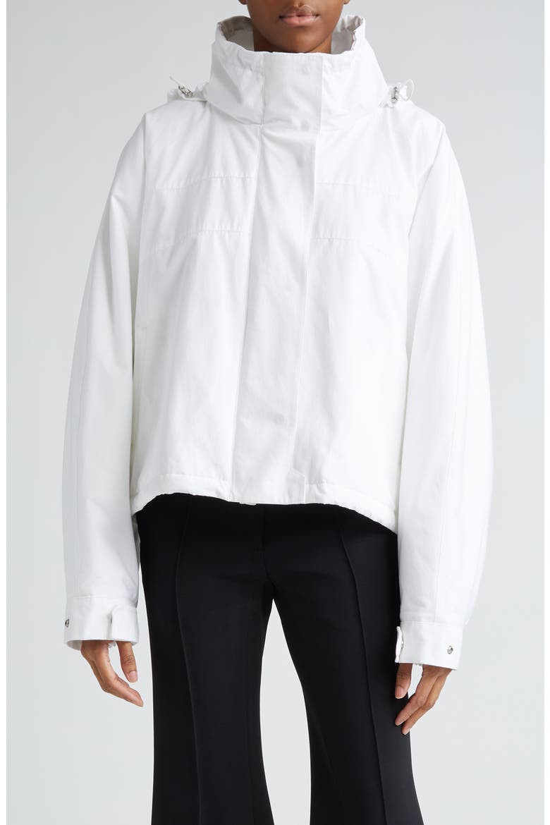 Hooded Oversize Cotton Crop Jacket, Main, color, 100 OPTIC WHITE