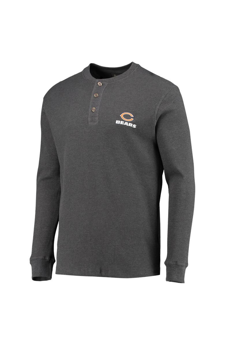 DUNBROOKE Men's Dunbrooke Heathered Gray Chicago Bears Logo Maverick Thermal Henley Long Sleeve T-Shirt, Alternate, color, Heather Gray