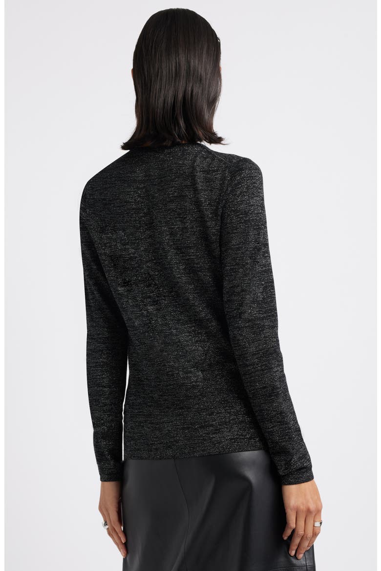 Sparkle Crewneck Sweater, Alternate, color, BLACK- SILVER LUREX