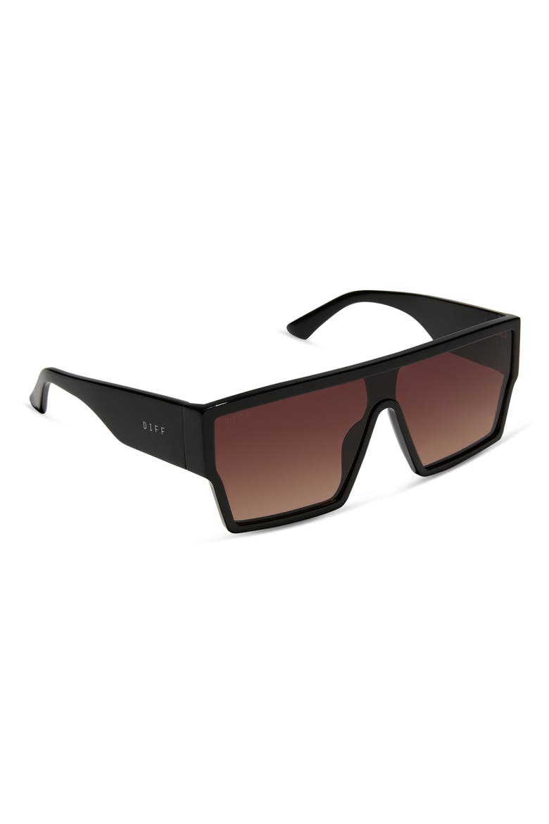 Electra 136mm Gradient Shield Sunglasses, Alternate, color, BROWN GRADIENT