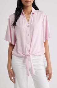 beachlunchlounge Roxanna Tie Hem Shirt