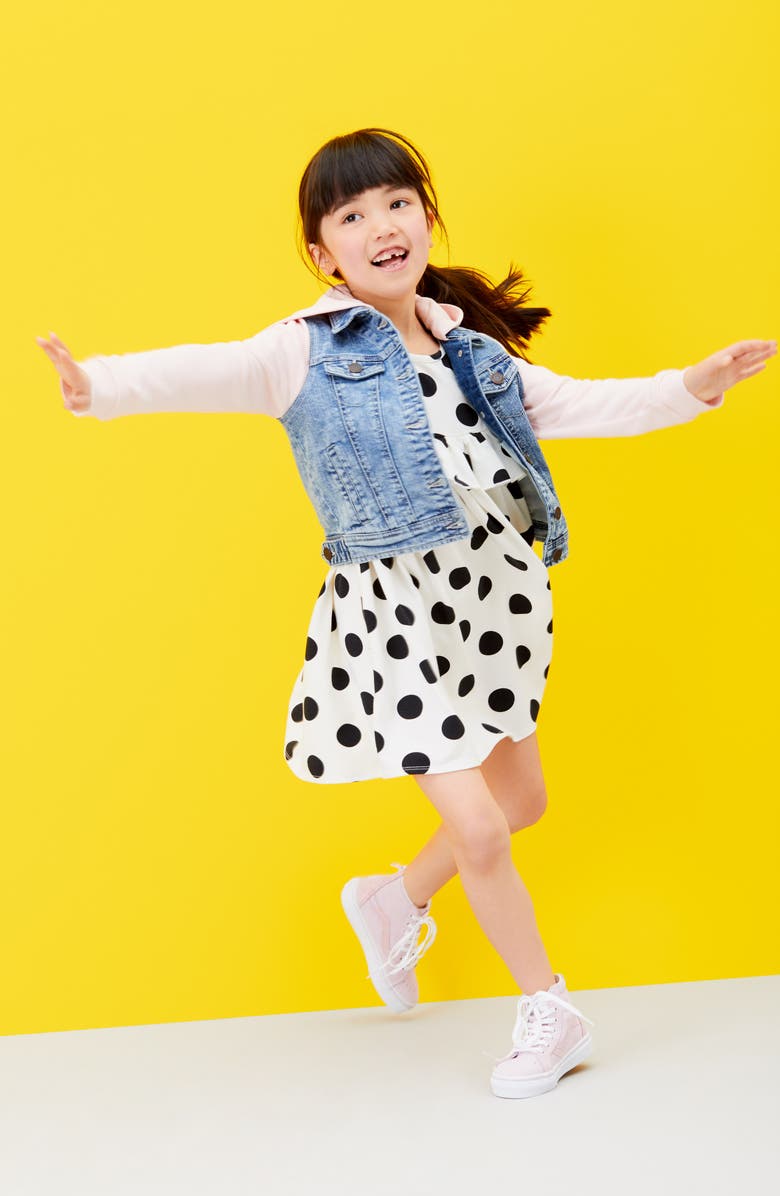 Tucker + Tate Heart Graphic Hooded Denim Jacket, Alternate, color, 