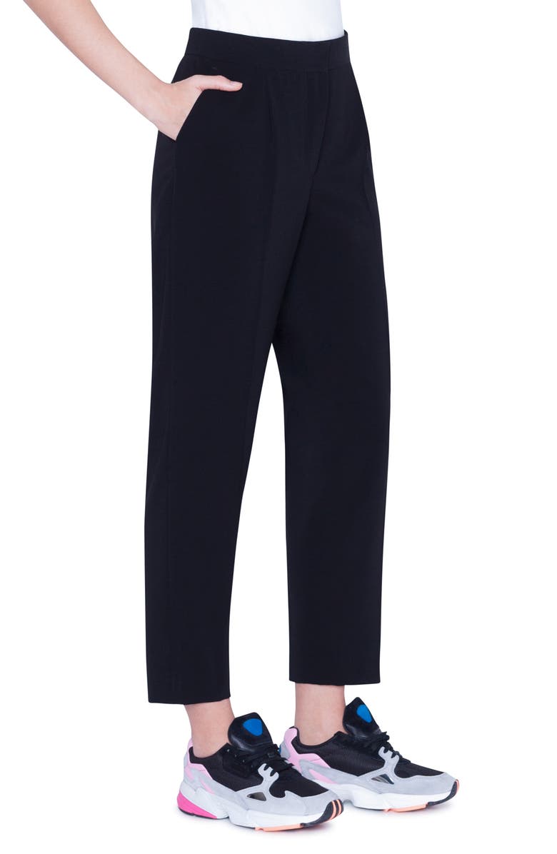 Akris punto Maiko Pleated Crepe Ankle Pants, Alternate, color, 